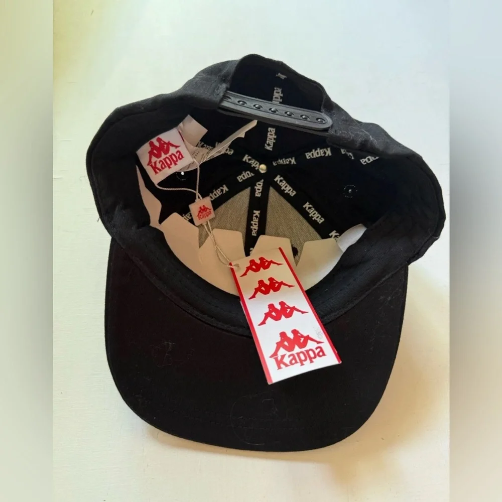 KAPPA BZADEM Hat Snapback Baseball Hat Black Classic Bold Stitched Youth Sz 52